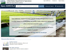 Tablet Screenshot of openagricola.nal.usda.gov